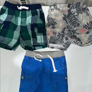 Kids' Blue, Green, and Gray Shorts Set